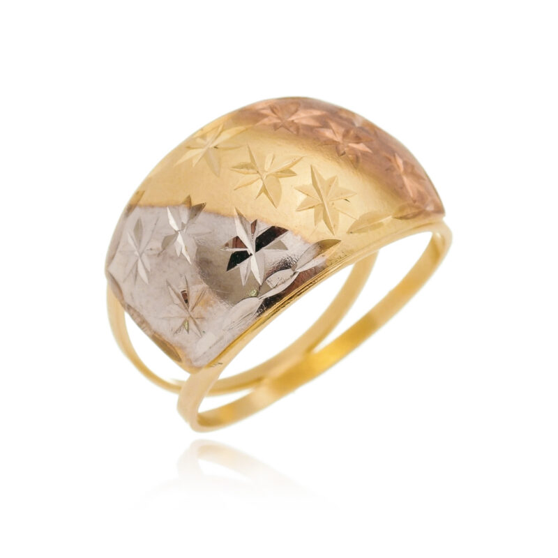 Anel 3 Tons Banhado a Ouro 18k