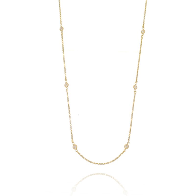 Colar Grande Pontos De Luz Banhado a Ouro 18k