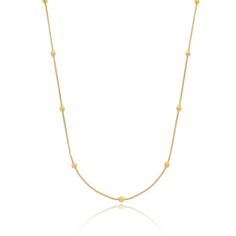 Colar de Bolinhas Banhado a Ouro 18k