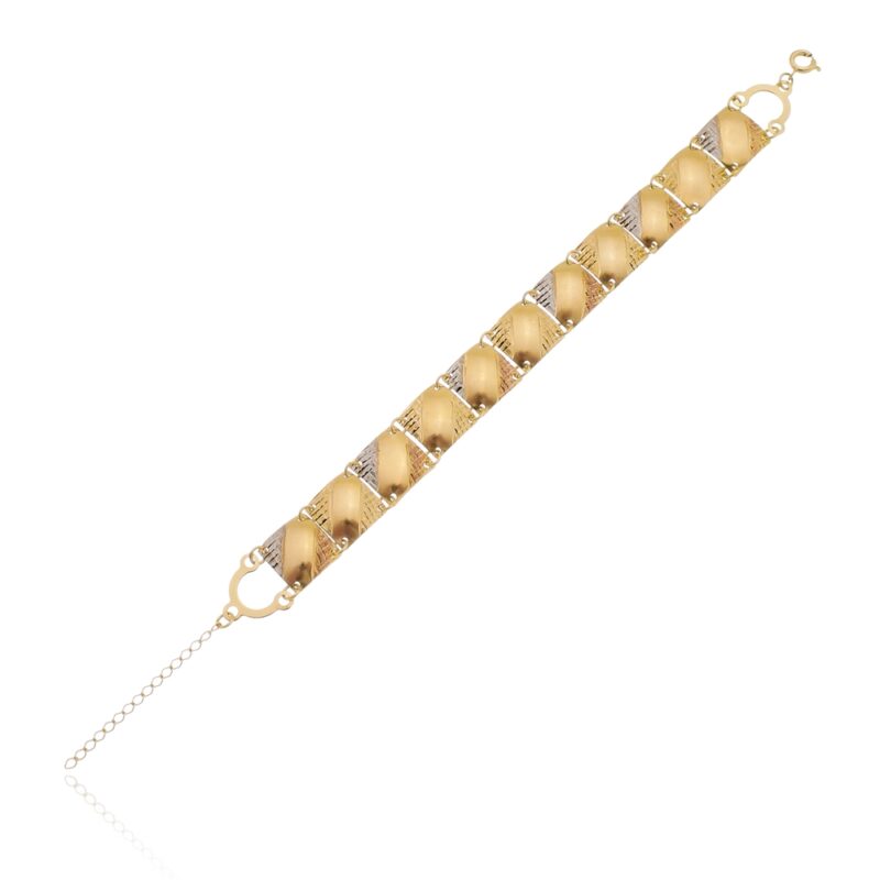 Pulseira 3 Tons Banhada a Ouro 18k