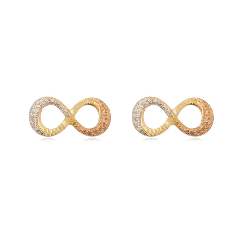Brinco Infinito 3 Tons Banhado a Ouro 18k