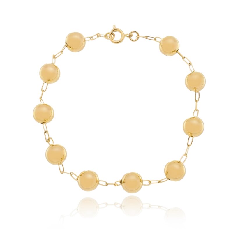 Pulseira de Bolinha Banhada a Ouro 18k