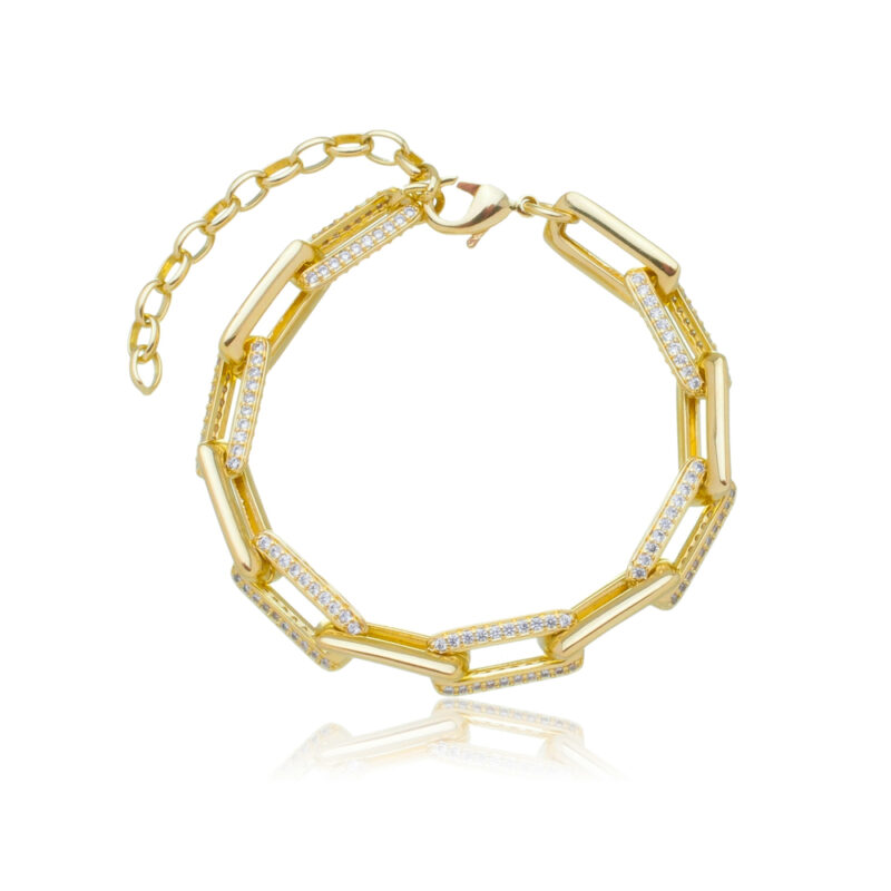 Pulseira Elos Cartier Zircônia Banhada a Ouro 18k