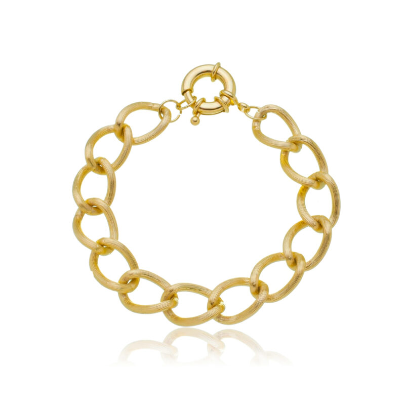 Pulseira Elos com Fecho Boia Banhada a Ouro 18k