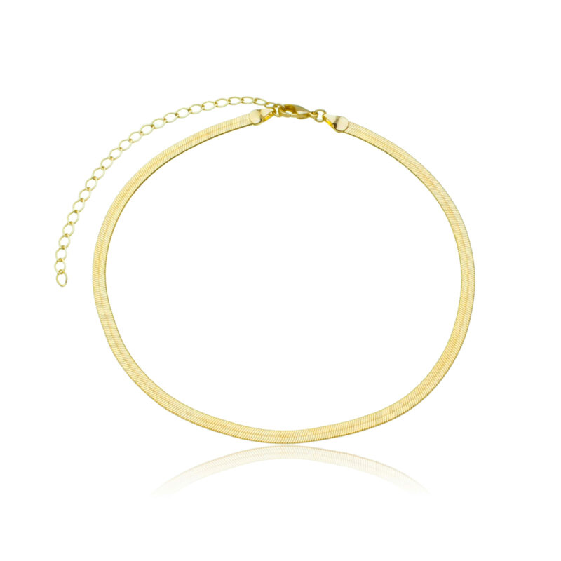 Gargantilha Chocker Malha Italiana Banhada a Ouro 18k