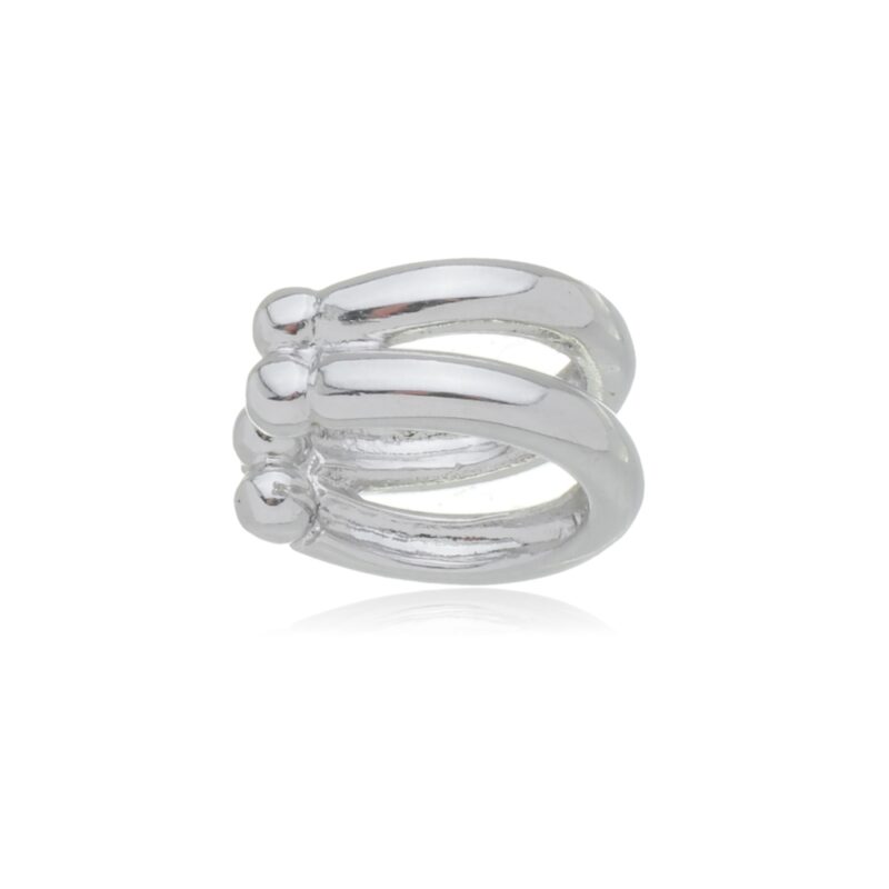 Piercing Fake 2 Argolas Banhado a Ródio Branco