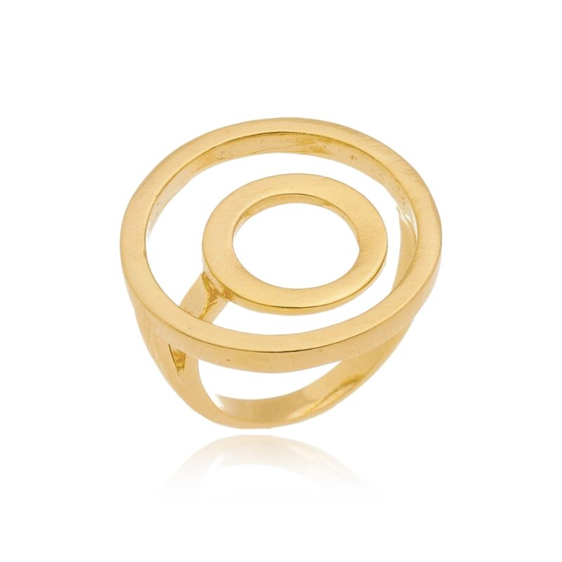 Anel Círculo Banhado a Ouro 18k