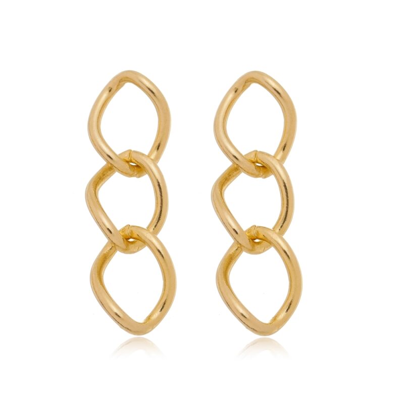 Brincos 3 Argolas Banhado a Ouro 18k